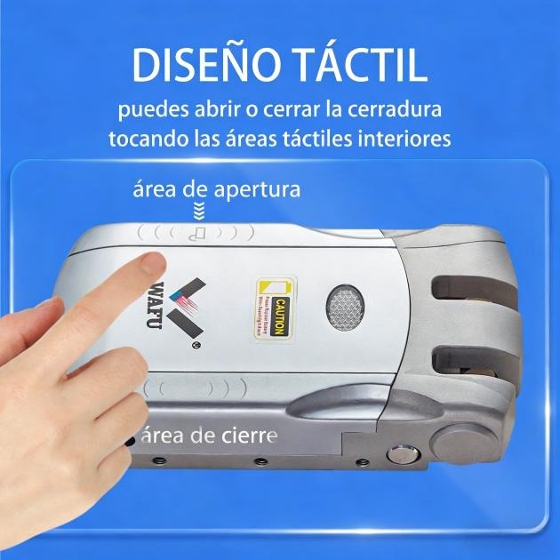 Primer plano del área de control táctil interior de la cerradura