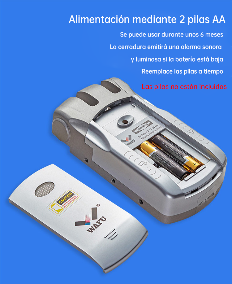 Alimentación con baterías AA y recordatorio de batería baja