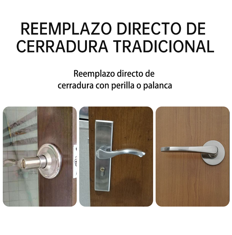 WF-016 comparación de instalación como reemplazo directo de cerradura tradicional