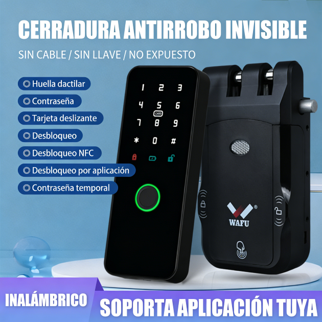 WF-026 cerradura oculta inalámbrica con seis métodos de desbloqueo
