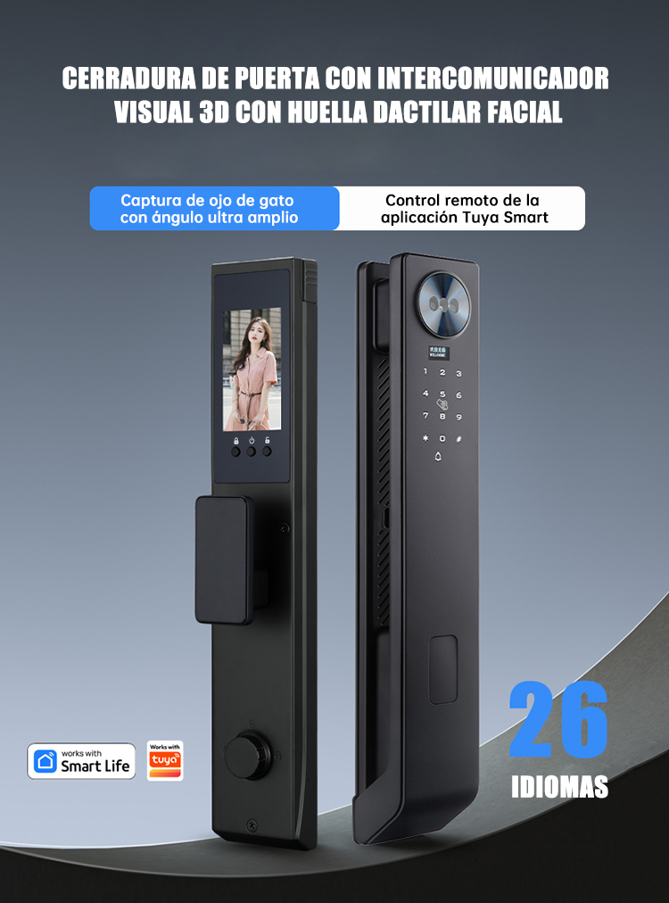 WF-MY6 cerradura inteligente con mirilla facial 3D y videoportero