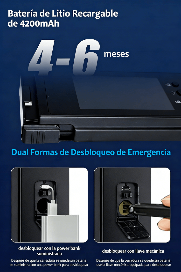 WF-MY6 batería de litio 4200mAh, doble emergencia con llave y power bank