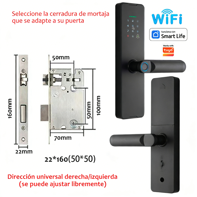 WF-X8 cuerpo universal de cerradura 22×160 ajustable izquierda/derecha