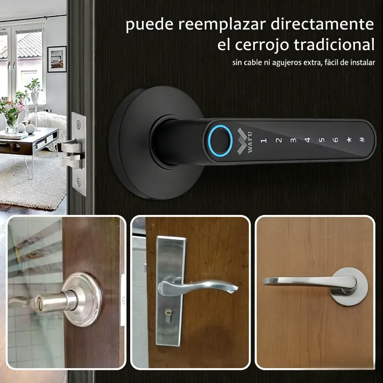 La cerradura inteligente reemplaza cerraduras tradicionales sin necesidad de perforar