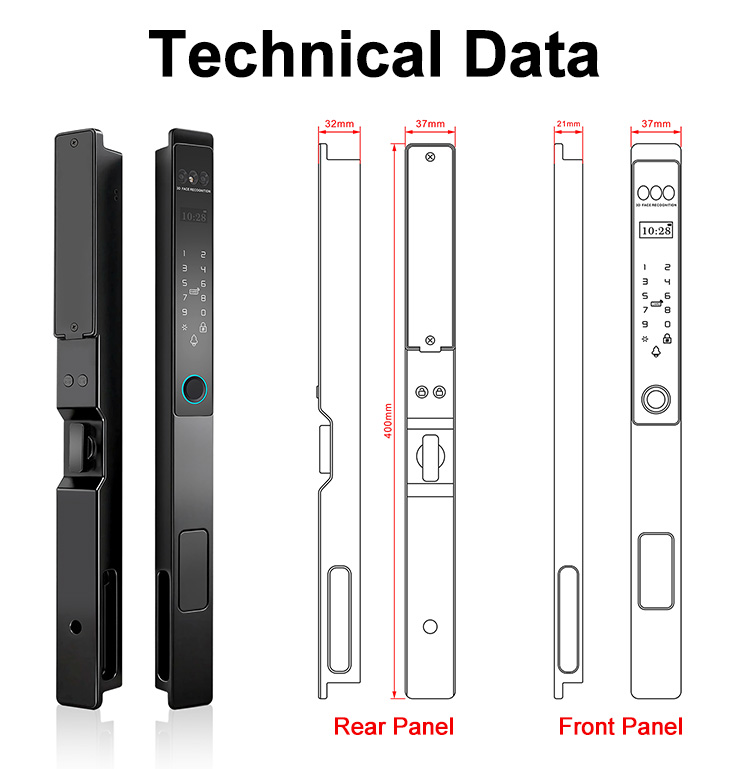 Cerradura de aluminio WF-021 totalmente automática con rostro 3D y vena palmar | Detalles y configuración del producto 14