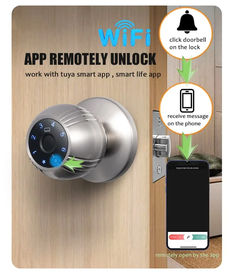WF-Q7 timbre con presión y desbloqueo remoto vía App